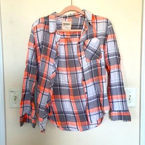 Orange, white, and gray flannel
